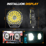 (2pcs/set) 9 INCH 270W 37776LM 360-PRO Series Custom Lens Offroad LED Driving Lights for Chevrolet