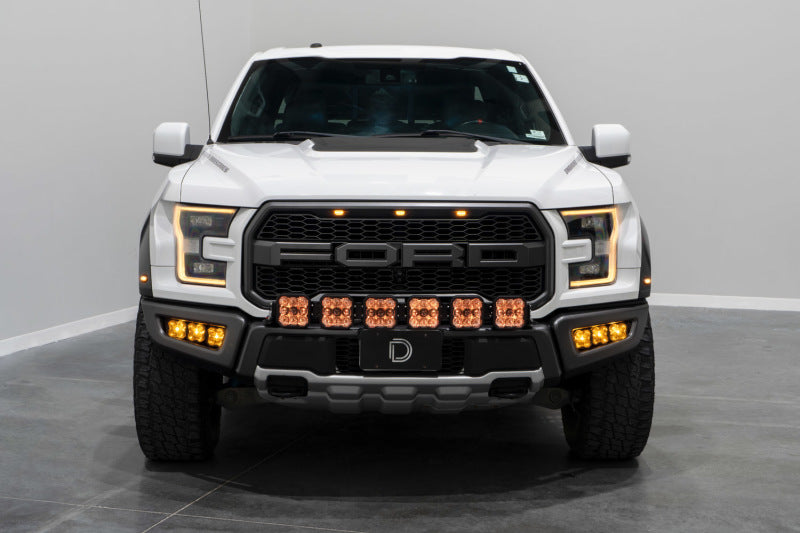 Diode Dynamics 17-20 Ford Raptor SS5 Grille CrossLink Lightbar Kit - Sport Yellow Combo