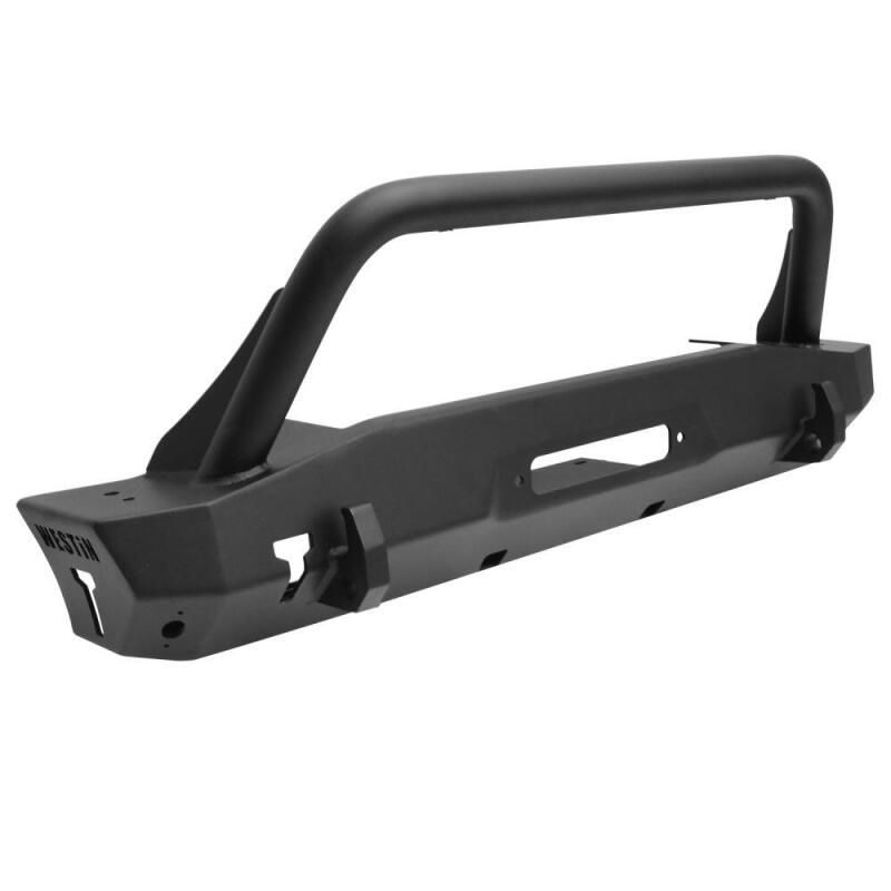 Westin 18-22 Jeep Wrangler JL / 20-22 Gladiator WJ2 Stubby Front Bumper w/Bull Bar - Tex. Blk