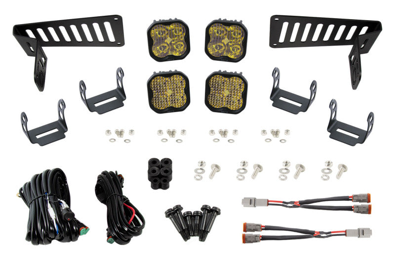 Diode Dynamics 18-21 Jeep JL Wrangler/Gladiator SS3 Cowl LED Bracket Kit - Yellow Sport