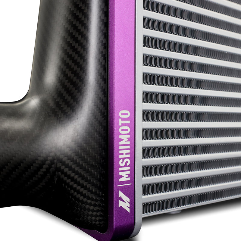 Mishimoto Universal Carbon Fiber Intercooler - Gloss Tanks - 525mm Gold Core - C-Flow - P V-Band