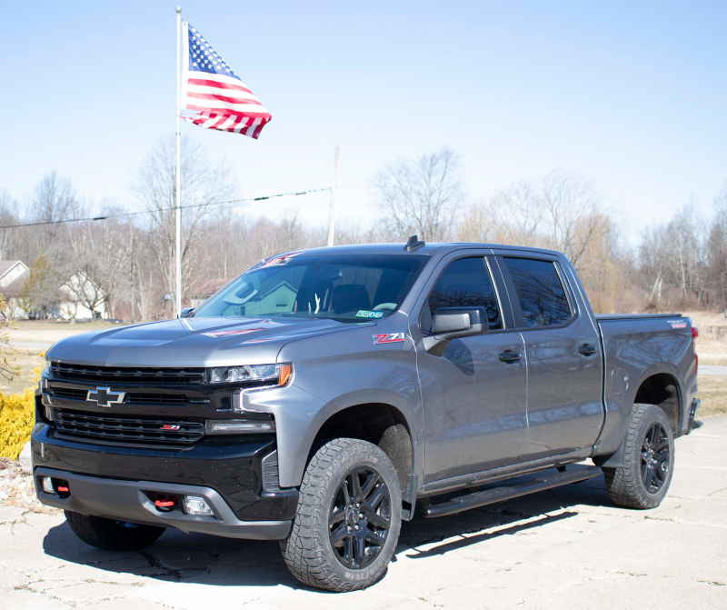 Fishbone Offroad 2019+ Chevrolet Silverado 1500 Double Cab Oval Side Steps - Black Textured