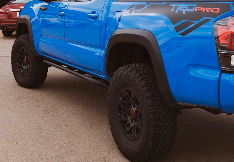 Cali Raised 05-23 Toyota Tacoma Trail Edition Rock Sliders Access Cab / Kick Out / Powder Coat