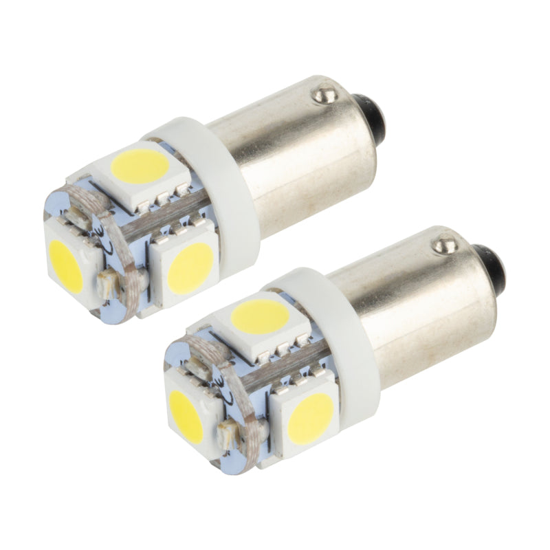 Oracle BA9S 5 LED 3 Chip Bayonet Bulbs (Pair) - White SEE WARRANTY