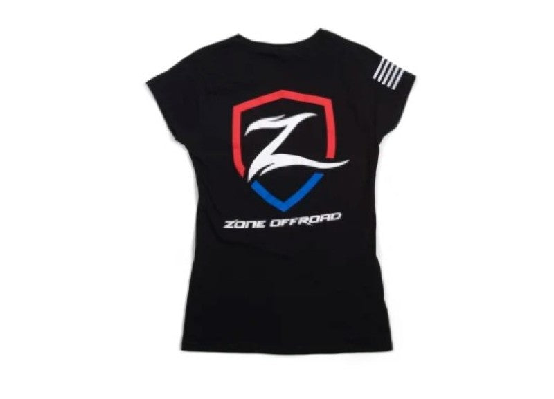 Zone Offroad Black Premium Cotton T-Shirt w/ Patriotic Zone Logos - Womens - XL