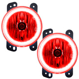 Oracle Lighting 10-15 Jeep Wrangler JK Pre-Assembled LED Halo Fog Lights -Red SEE WARRANTY