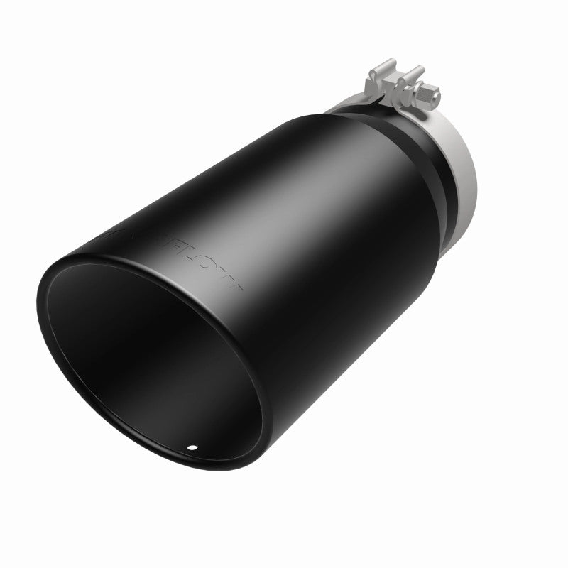 MagnaFlow Tip Stainless Black Coated Single Wall Round Single Outlet 6in Dia 5in Inlet 13in L