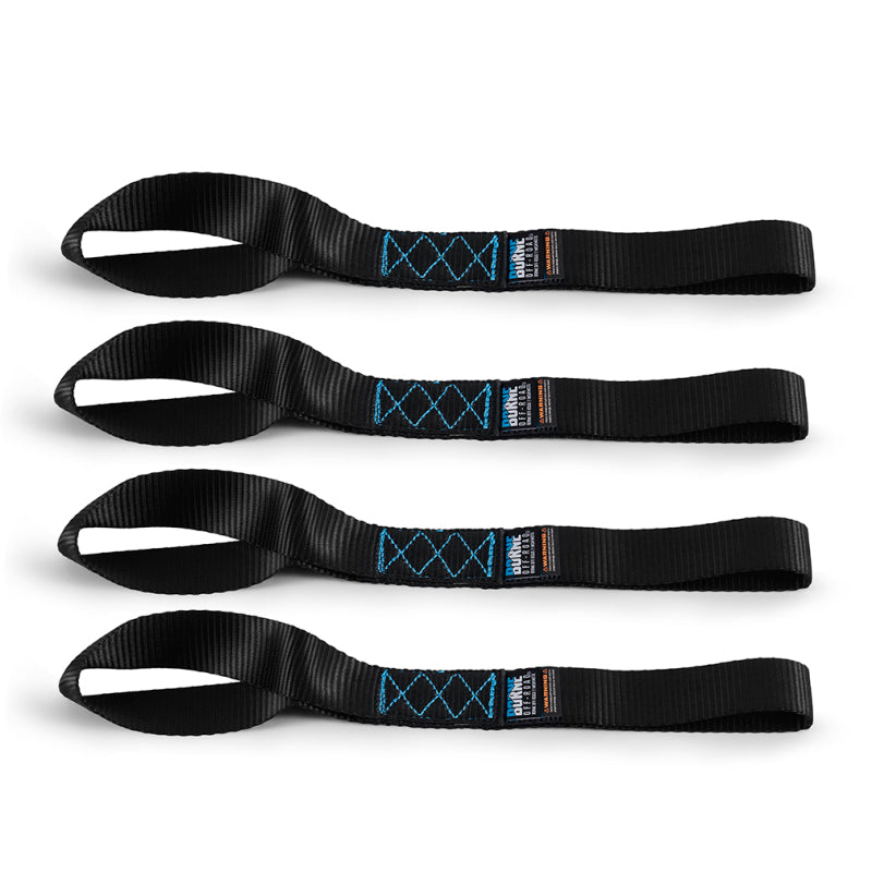 Borne Off-Road Soft Loop Tie-Down Straps (4-Pack) Black