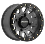 Method MR401 UTV Beadlock 14x7 / 4+3/13mm Offset / 4x156 / 132mm CB Titanium Wheel- Matte Black Ring