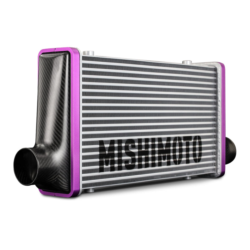 Mishimoto Universal Carbon Fiber Intercooler - Matte Tanks - 525mm Gold Core - S-Flow - GR V-Band