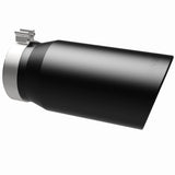 MagnaFlow Tip Stainless Black Coated Single Wall Round Single Outlet 6in Dia 5in Inlet 13in L