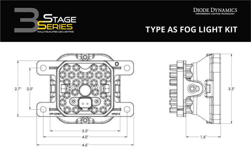 Diode Dynamics SS3 Max Type AS Kit ABL - Yellow SAE Fog