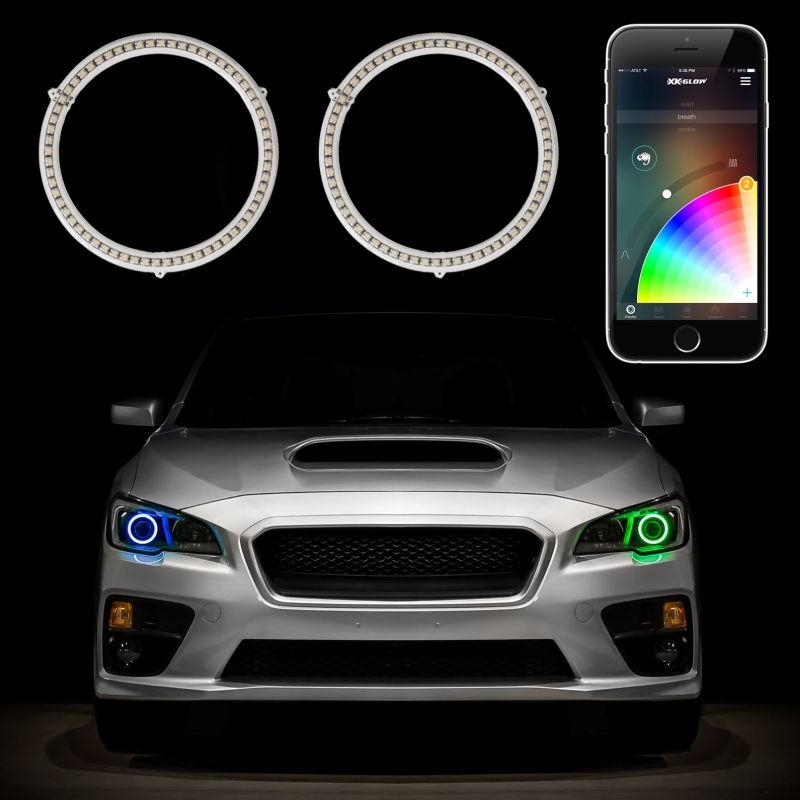 XK Glow 2x100mm - RGB Switchback Halo Million Color XKCHROME Smartphone App Controlled Kit