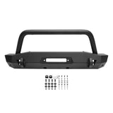 Westin 18-22 Jeep Wrangler JL / 20-22 Gladiator WJ2 Stubby Front Bumper w/Bull Bar - Tex. Blk