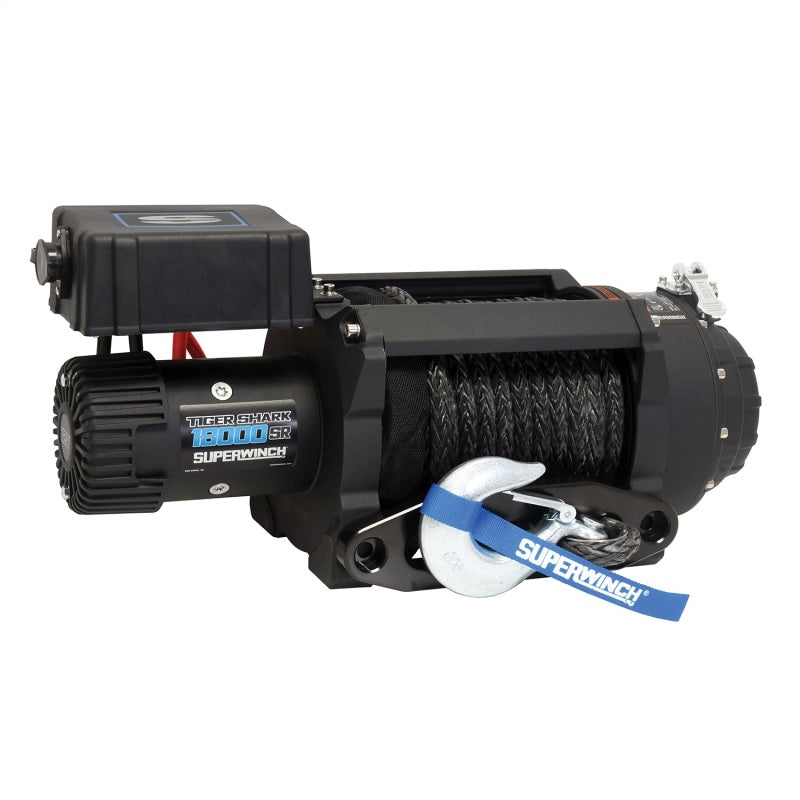 Superwinch 18000 LBS 12V DC 33/64in x 79 ft Synthetic Rope Tiger Shark 18000SR Winch