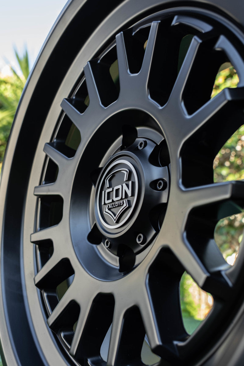 ICON Anza 17x8.5 5x5 -6mm Offset 4.5in BS 71.5mm Hub Bore Satin Black Wheel