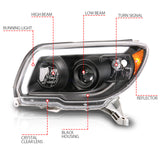 ANZO 06-09 Toyota 4 Runner Projector Headlights Plank Style - Black