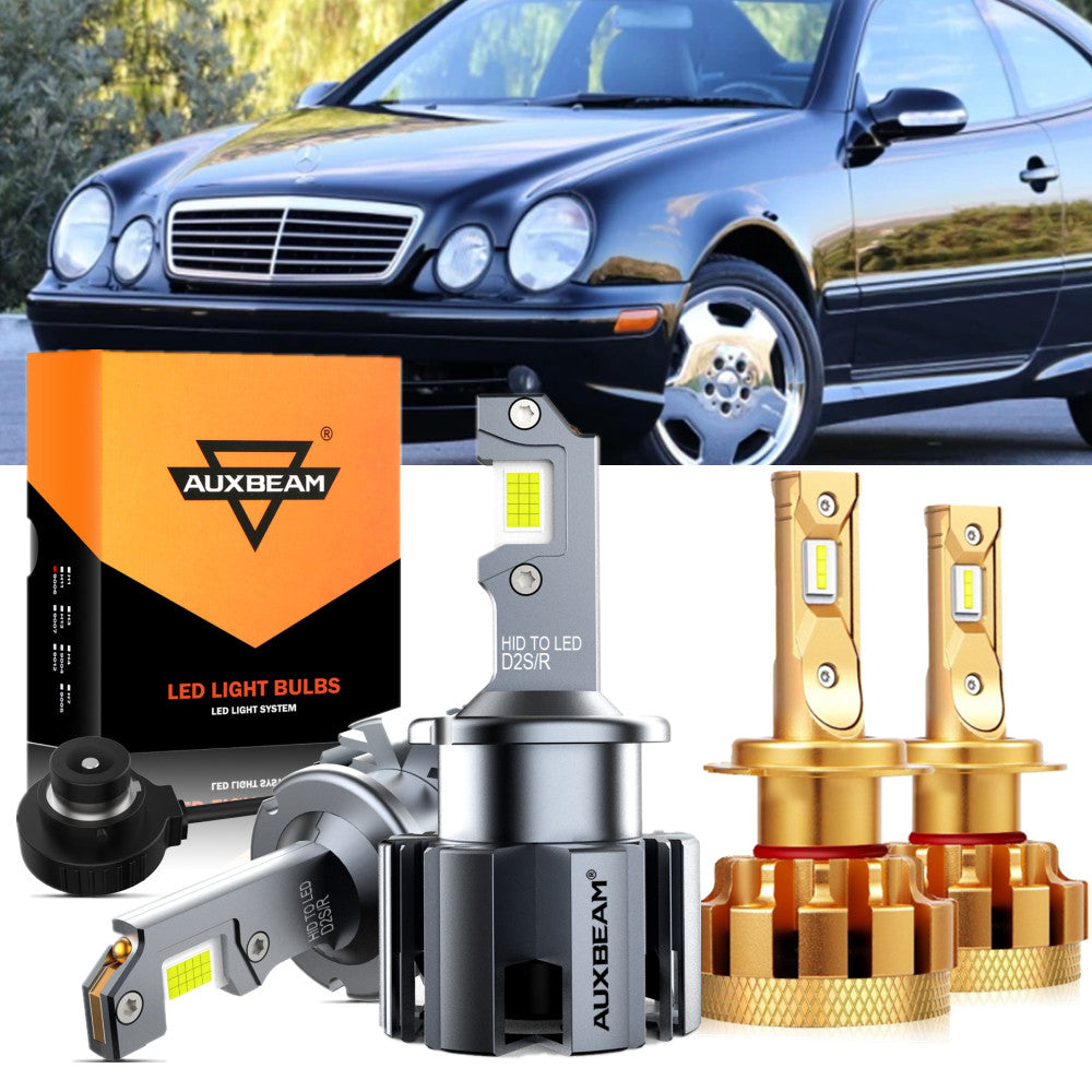 For 2001-2006 Mercedes-Benz CLK55 AMG with HID headlamps LED Light Bulbs High Low Beam Bundle