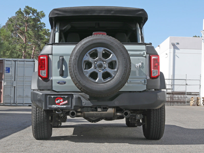 aFe Vulcan 3in 304 SS Axle-Back Exhaust 2021 Ford Bronco L4-2.3L (t)/V6-2.7L (tt) w/ Carbon Tips