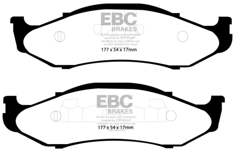 EBC 97-99 Jeep Cherokee 2.5 82mm High Rotors Greenstuff Front Brake Pads