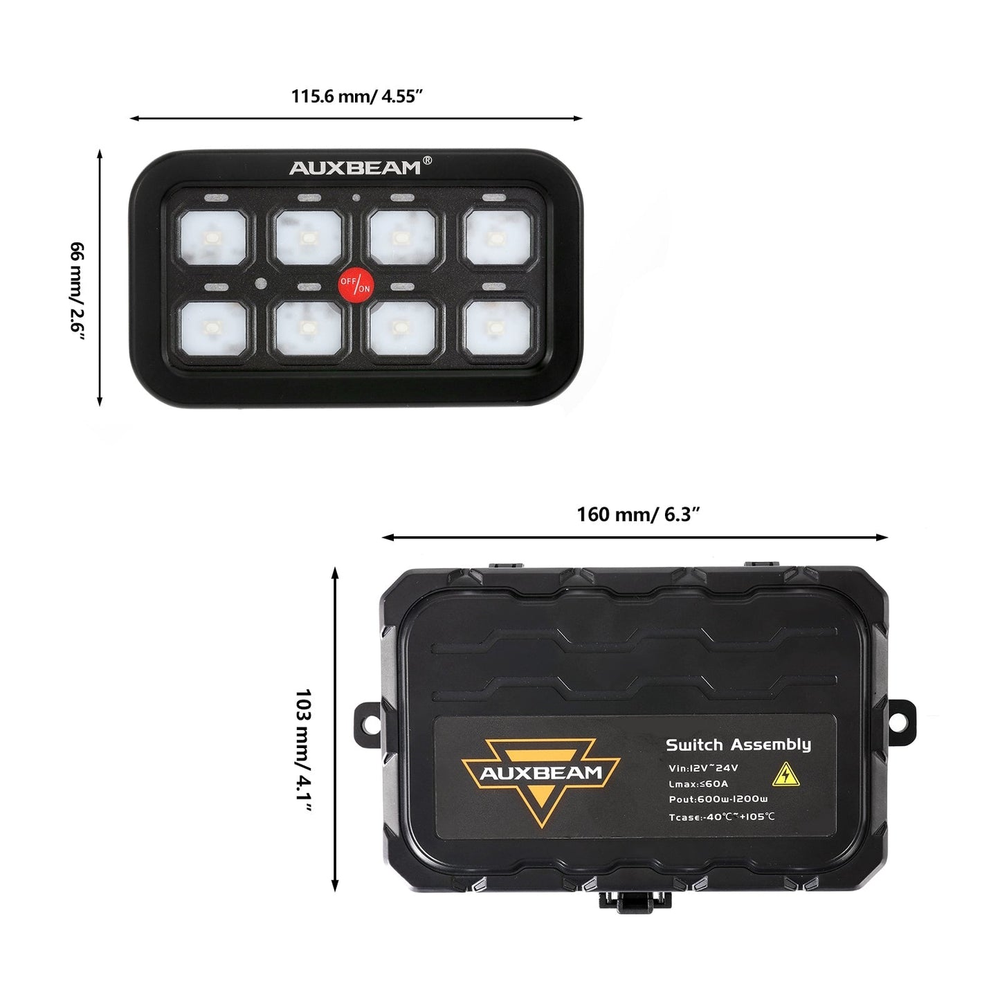 AR-800 RGB Switch Panel with APP+32 Inch 5D-PRO LED Light Bar, Toggle/ Momentary/ Pulsed Mode Supported