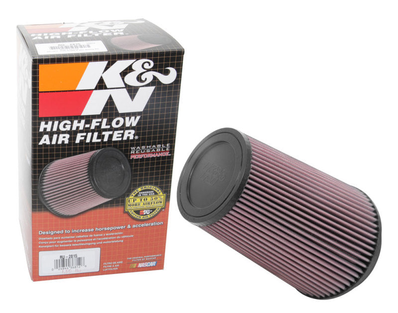 K&N Universal Clamp-On Air Filter 5in FLG / 6-1/2in B / 4-3/8in T / 8-3/4in H