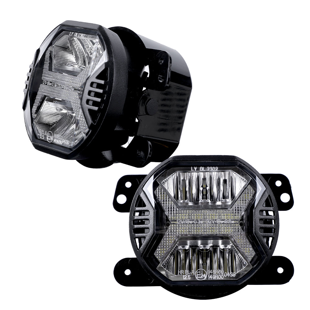 4 Inch LED Fog Lights with White DRL for Jeep Wrangler JK/ Jeep Grand Cherokee/ Dodge