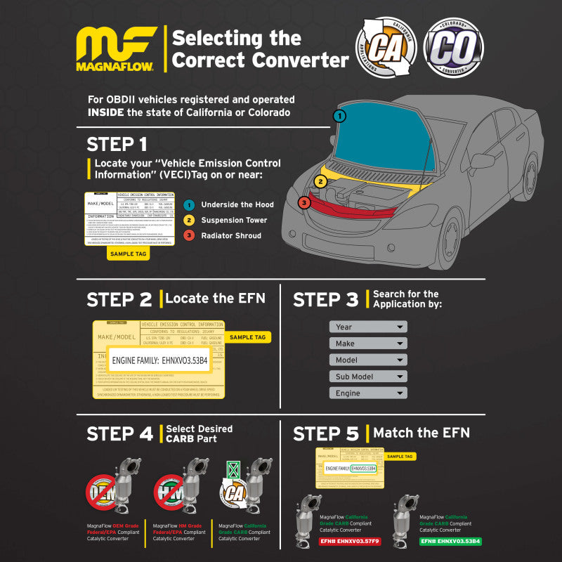 Magnaflow Converter Universal CARB Compliant 2.25in Inlet 2.25in Outlet 16in Length