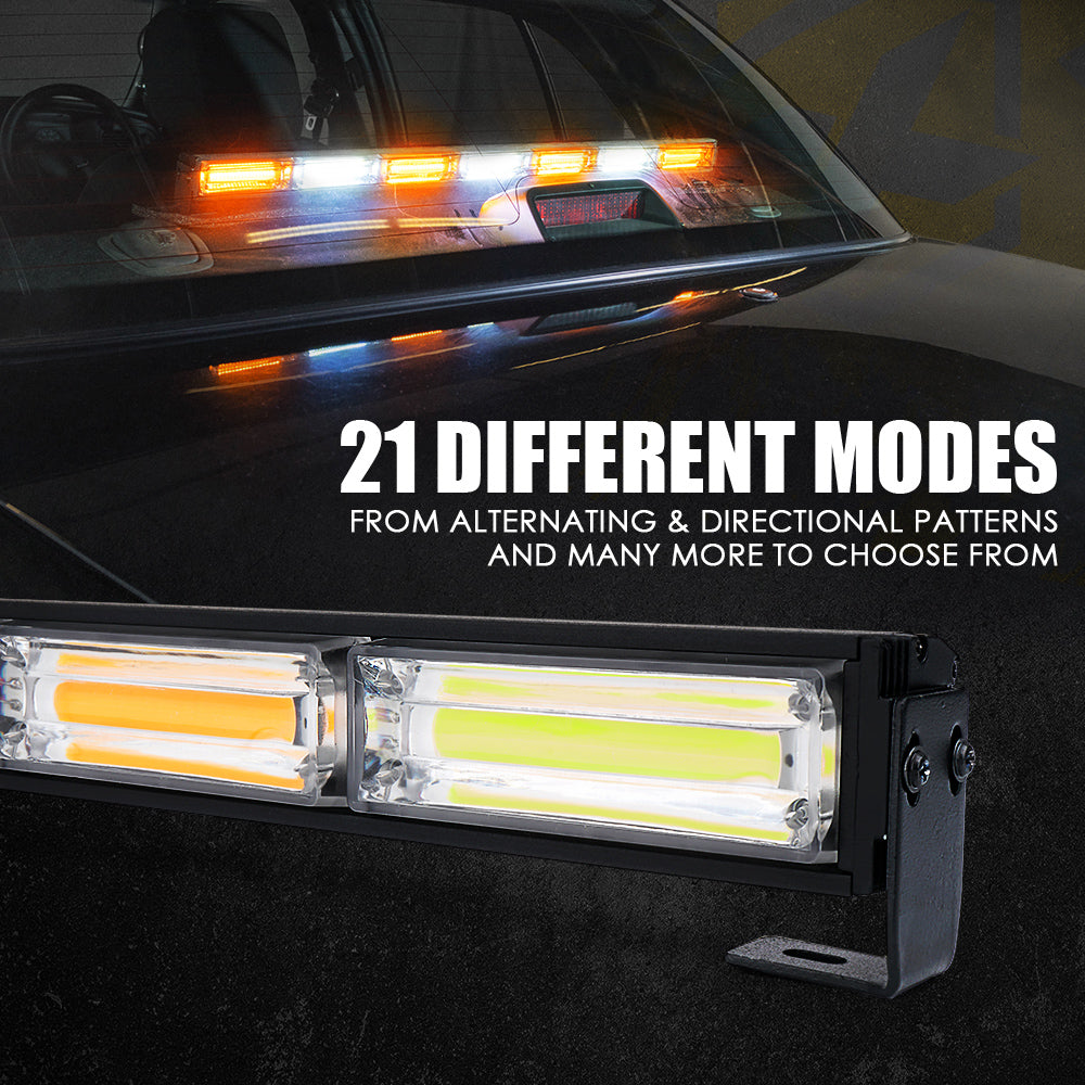 Xprite 31" G2 Vigilante Series 35W Traffic Advisor COB LED Strobe Light Bar with Suction Cup Brackets