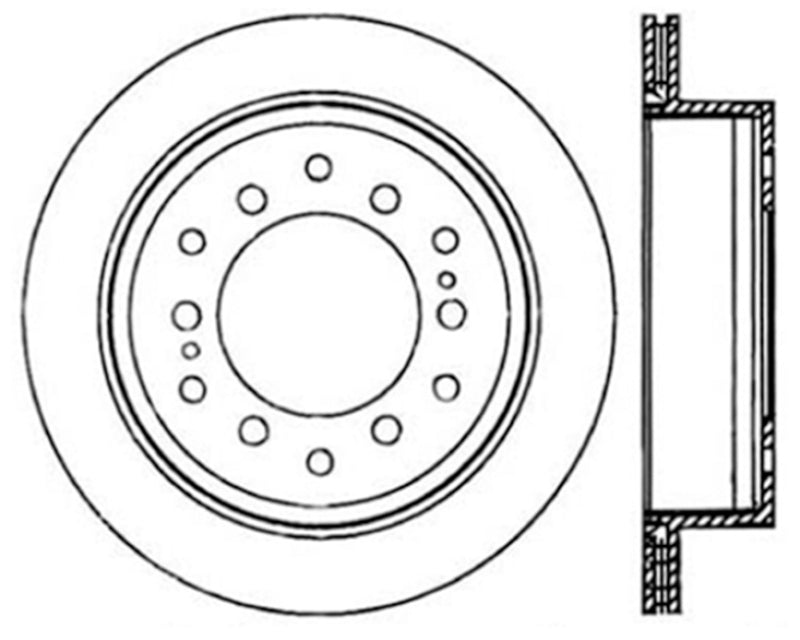 Stoptech 03-09 Toyota 4Runner / 05-14 Toyota FJ Cruiser Rear Performance Cryo Brake Rotor