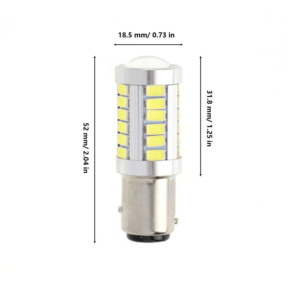 1157 BAY15D LED  Backup Reverse/Turn Signal/Brake Tail/Side Marker Light Bulbs 20W 4000LM 6500K White 33LED Series | 2 Bulbs