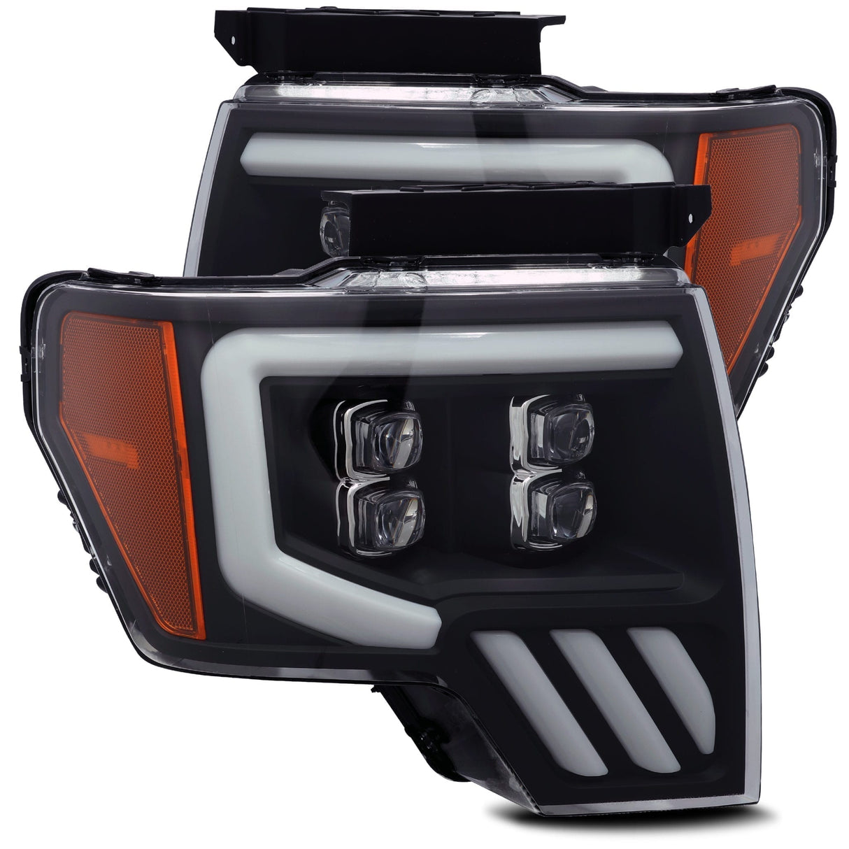 AlphaRex-LED Projector Headlights Plank Style Design Black