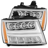 AlphaRex-LED Projector Headlights Plank Style Design Chrome