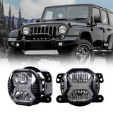 4 Inch LED Fog Lights with White DRL for Jeep Wrangler JK/ Jeep Grand Cherokee/ Dodge