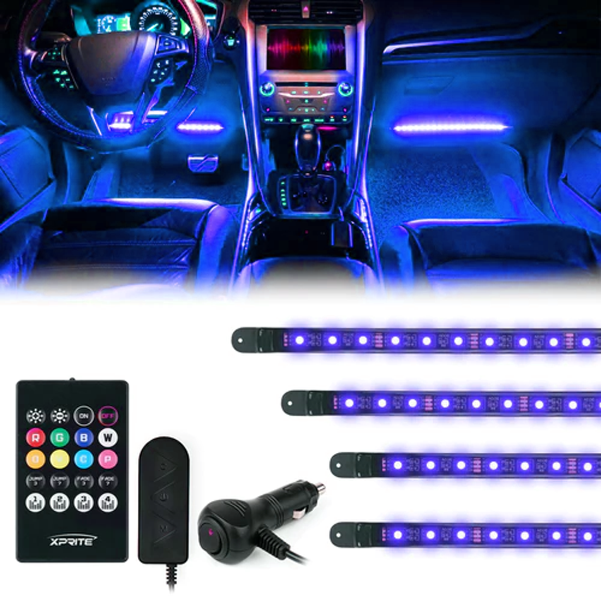 Interior RGB LED Car Light Set with Remote Control | Celestial Series