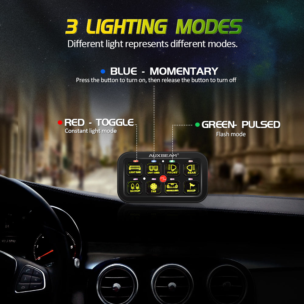 AR-800 RGB Switch Panel with APP+32 Inch 5D-PRO LED Light Bar, Toggle/ Momentary/ Pulsed Mode Supported