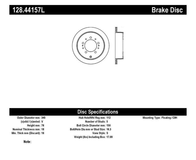 StopTech Drilled Sport Brake Rotor