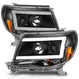 ANZO 05-09 Toyota Tacoma Projector Light Bar Style Headlights w/ C Light Bar