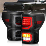 ANZO 2007-2013 Toyota Tundra LED Taillights Plank Style Black w/Smoke Lens