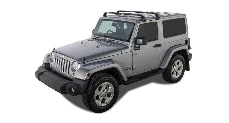 Rhino-Rack 07-22 Jeep Wrangler JK/JL 2 Door Hard Top Vortex SG 2 Bar Roof Rack - Black