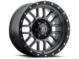 ICON Alpha 17x8.5 5x5 0mm Offset 4.75in BS 71.5mm Bore Gun Metal Wheel