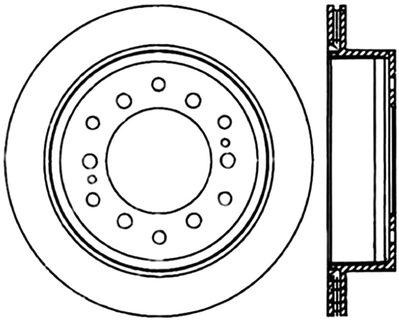 StopTech 01-07 Toyota Sequoia/03-09 4 Runner / 03-09 Lexus GX470 Slotted Right Rear CRYO-STOP Roto