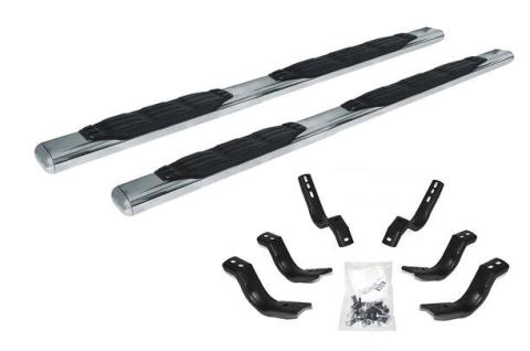 5 Inch 1000 Series Side Steps with Mounting Brackets Kit Polished Stainless Steel 2004-2015 Nissan TITAN Go Rhino