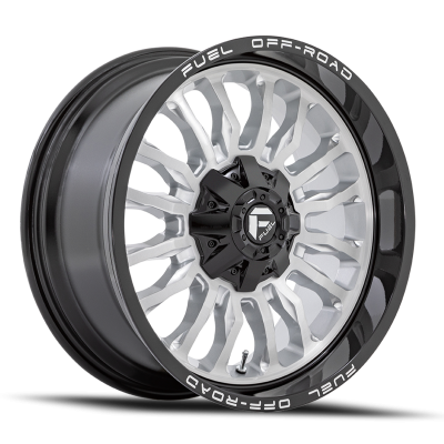 Aluminum Wheels 20X9 Arc D798 8 On 180 Silver/Brushed Face-Milled Black Lip 124.2 Bore 1 Offset Fuel Off Road Wheels