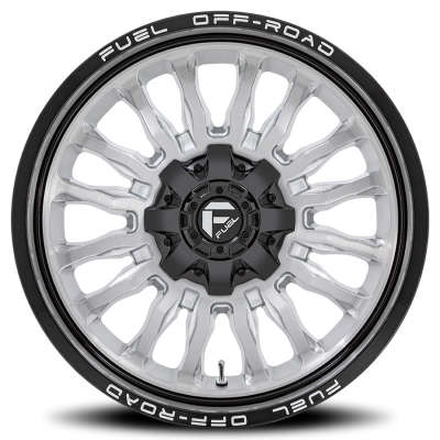 Aluminum Wheels 22X10 Arc D798 8 On 165.1 Silver/Brushed Face-Milled Black Lip 125.1 Bore -18 Offset Fuel Off Road Wheels