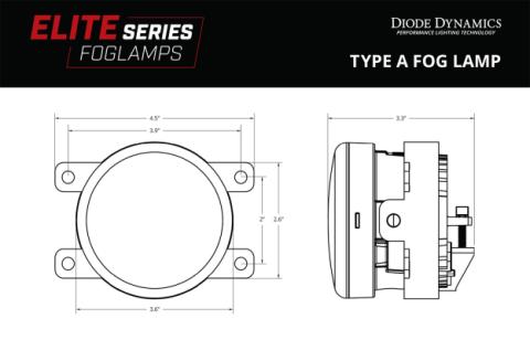 Elite Series Fog Lamps for 2016-2022 Subaru Crosstrek Pair Yellow 3000K Diode Dynamics