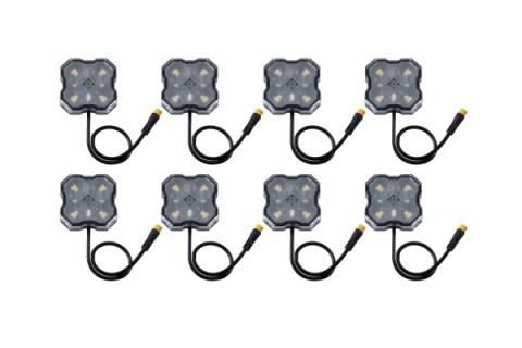Stage Series SXS Rock Light Installer Kit, White Diffused M8 (8-pack)