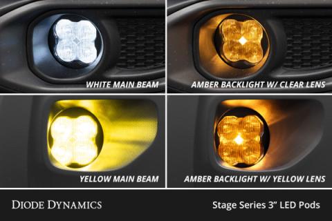 SS3 LED Fog Light Kit for 09-11 Honda Element, Pro Yellow SAE Fog Diode Dynamics