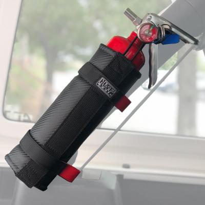 Combo Amerex 2.5 LB Fire Extinguisher PLUS UTV Roll Bar 2.5 LB Fire Extinguisher Holder for padded or non-padded roll Bars Carbon Fiber Vinyl Black HSP Seats