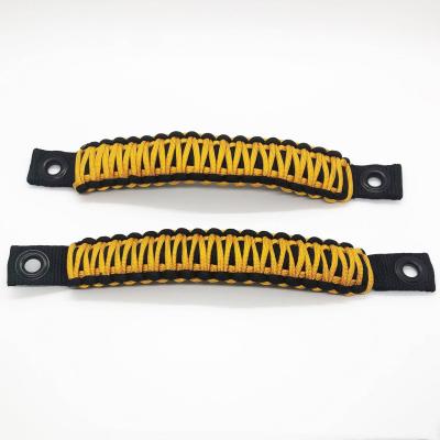 Paracord Grab Handles Front Pair Bolt-On for 18-25 Jeep Wrangler JL, JLU and Gladiator Made in USA 550 Paracord Black/Dozer